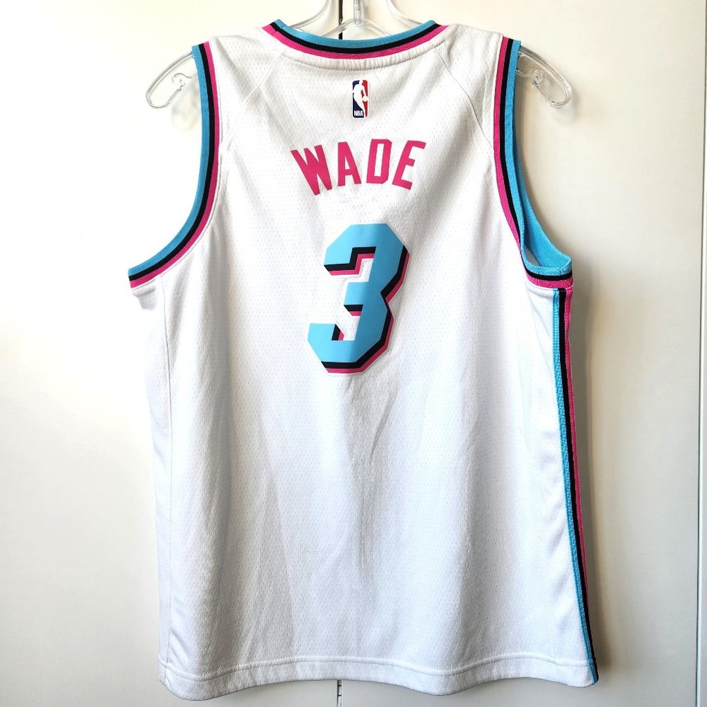 Miami Heat Dwayne Wade Youth Large (14-16) Vice City Edition Basketball Jersey